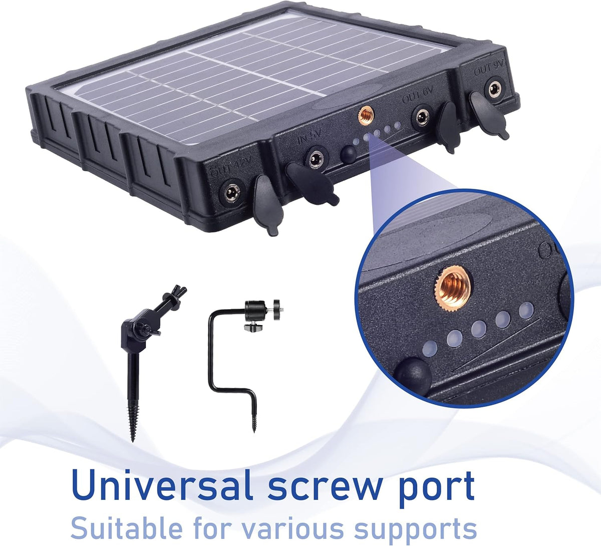 Solar Battery Charger Kit 12V/1.2A 9V/1.6A 6V/2.4A with 8000mAH Rechargeable Lithium Battery IP67 Waterproof Pack of 2 F277