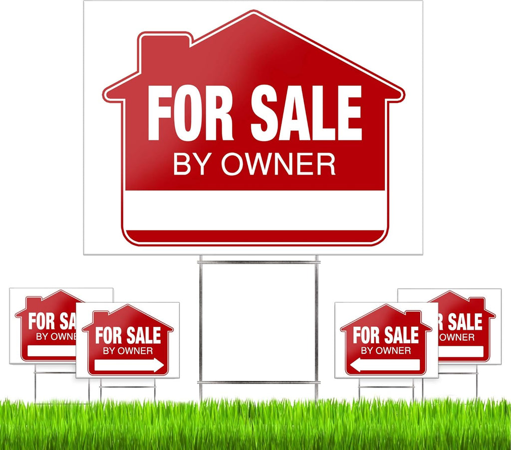 For Sale Signs (5 Pack) Double-Sided Yard Sign Stakes with Directional Arrows N78134