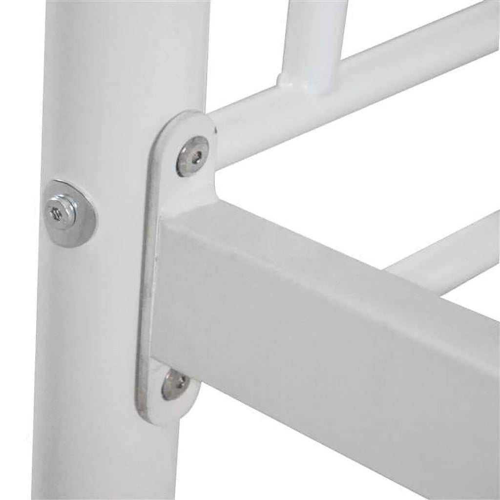 Twin Over Full Bunk Bed with Ladder and Guardrail White L487391