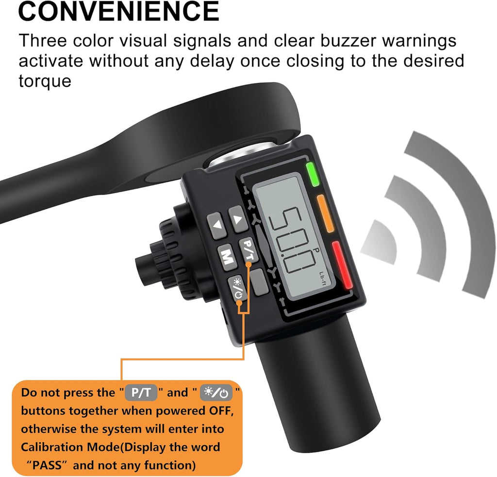 1/2" Digital Torque Adapter Converter with Tire Pressure Gauge, Pack of 2 U57894