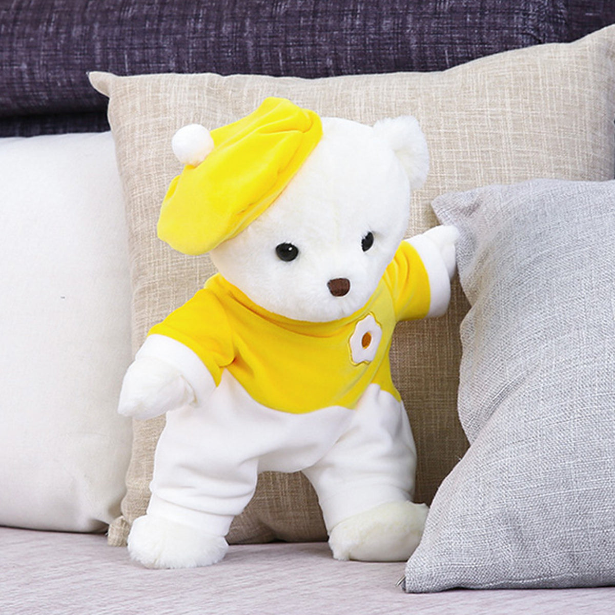 Colorful Egg Yolk Cap Design Plush Doll R934108
